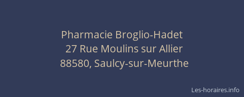 Pharmacie Broglio-Hadet
