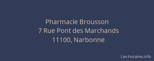 Pharmacie Brousson