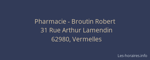 Pharmacie - Broutin Robert