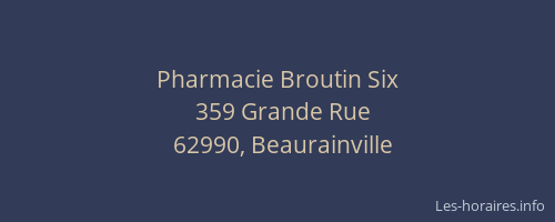 Pharmacie Broutin Six