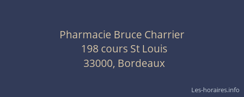 Pharmacie Bruce Charrier