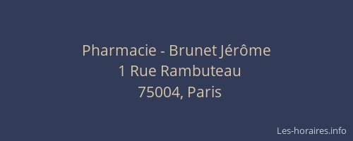 Pharmacie - Brunet Jérôme