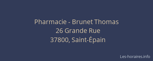 Pharmacie - Brunet Thomas
