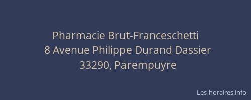 Pharmacie Brut-Franceschetti