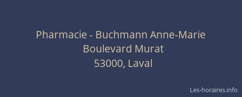 Pharmacie - Buchmann Anne-Marie