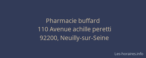 Pharmacie buffard