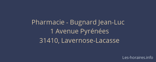 Pharmacie - Bugnard Jean-Luc