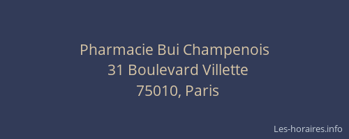 Pharmacie Bui Champenois