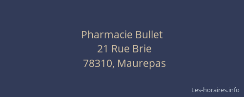 Pharmacie Bullet