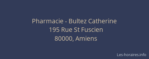 Pharmacie - Bultez Catherine