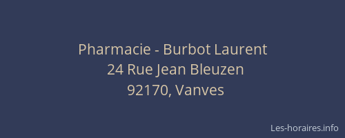 Pharmacie - Burbot Laurent