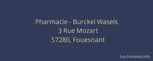 Pharmacie - Burckel Wasels