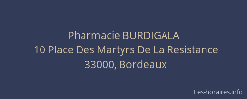 Pharmacie BURDIGALA