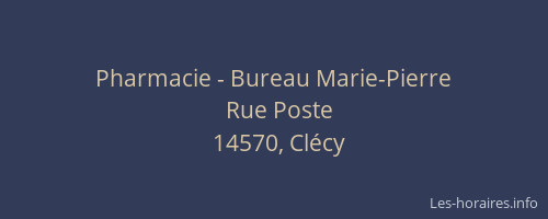 Pharmacie - Bureau Marie-Pierre