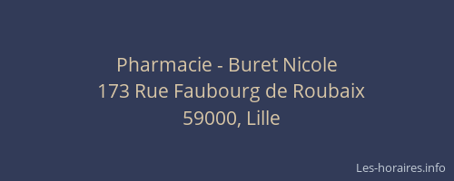 Pharmacie - Buret Nicole
