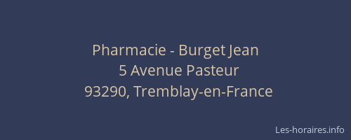 Pharmacie - Burget Jean