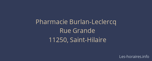 Pharmacie Burlan-Leclercq