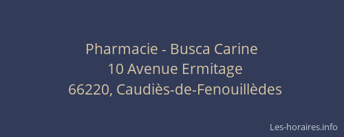 Pharmacie - Busca Carine