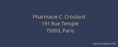 Pharmacie C. Croulard