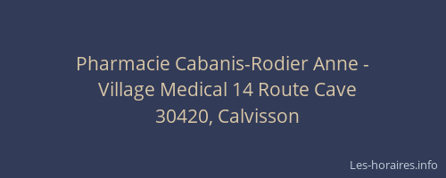 Pharmacie Cabanis-Rodier Anne -