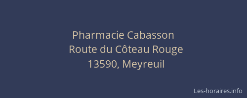 Pharmacie Cabasson