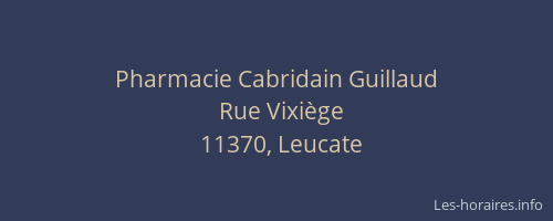 Pharmacie Cabridain Guillaud