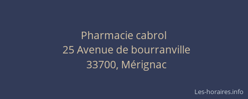 Pharmacie cabrol