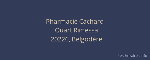 Pharmacie Cachard