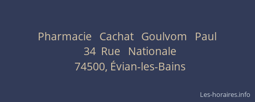 Pharmacie   Cachat   Goulvom   Paul