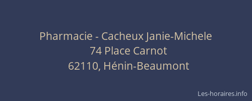 Pharmacie - Cacheux Janie-Michele