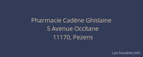 Pharmacie Cadène Ghislaine