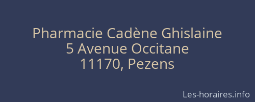 Pharmacie Cadène Ghislaine