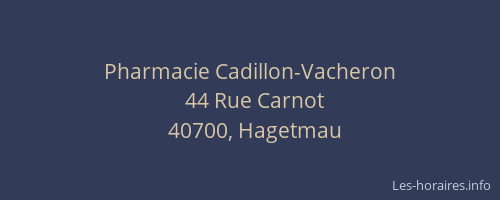 Pharmacie Cadillon-Vacheron