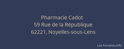 Pharmacie Cadot