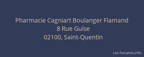 Pharmacie Cagniart Boulanger Flamand