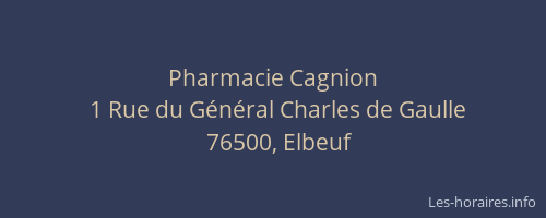 Pharmacie Cagnion