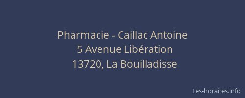 Pharmacie - Caillac Antoine