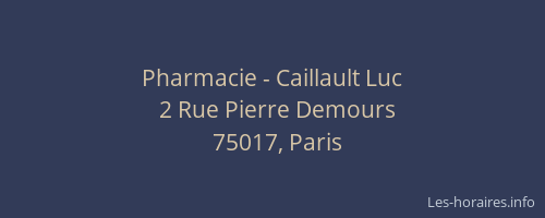 Pharmacie - Caillault Luc