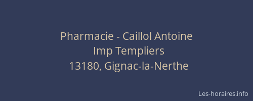 Pharmacie - Caillol Antoine