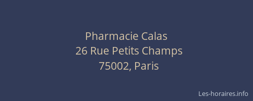 Pharmacie Calas