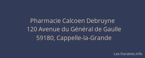 Pharmacie Calcoen Debruyne