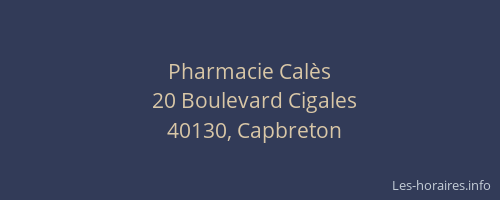 Pharmacie Calès