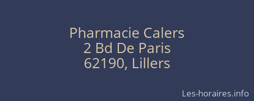 Pharmacie Calers