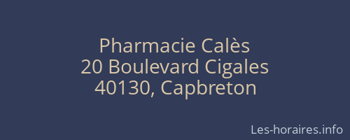 Pharmacie Calès