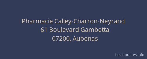 Pharmacie Calley-Charron-Neyrand