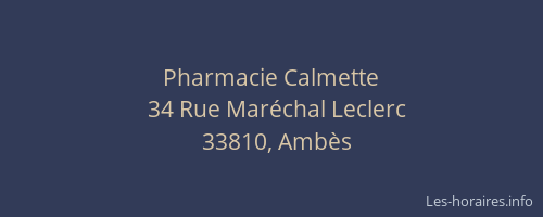 Pharmacie Calmette
