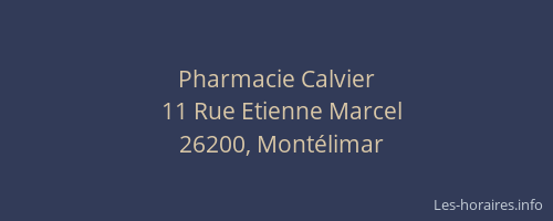 Pharmacie Calvier