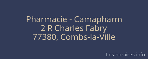Pharmacie - Camapharm