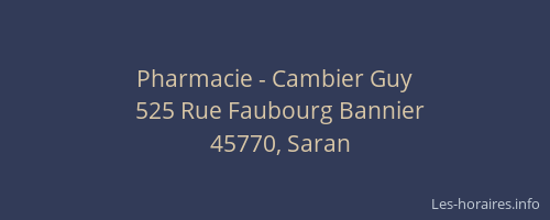 Pharmacie - Cambier Guy