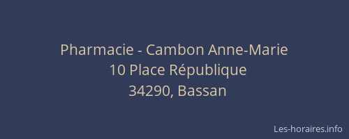 Pharmacie - Cambon Anne-Marie